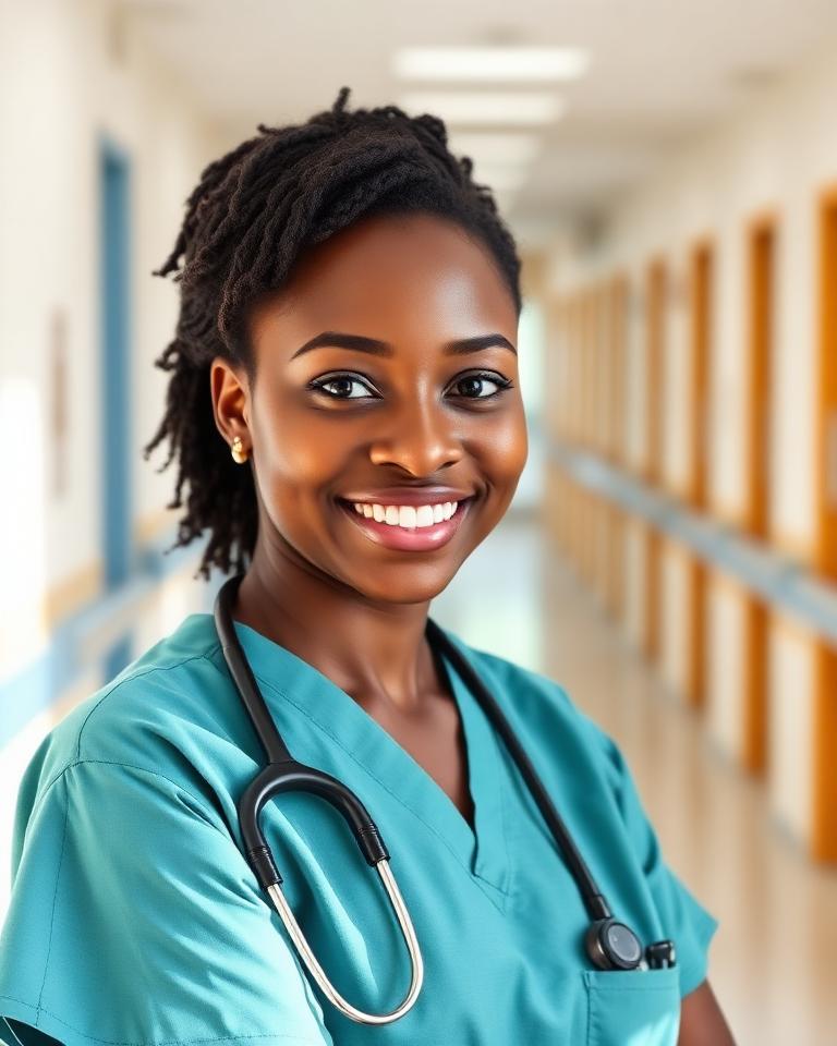 Clinical staff headshot in teal scrubs
